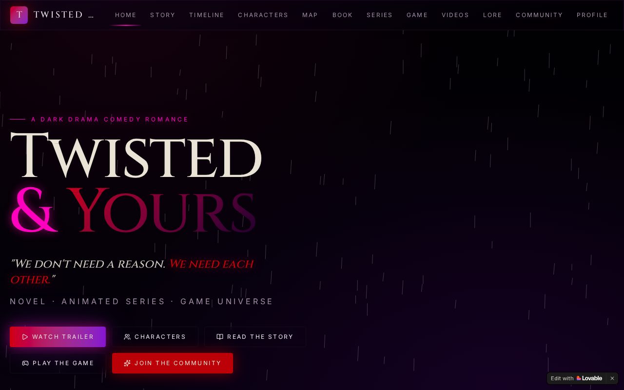 Twisted & Yours homepage preview