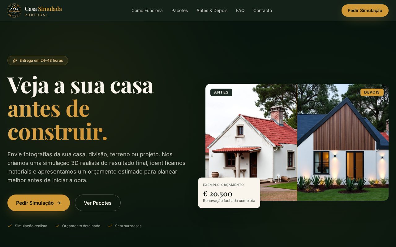Casa Simulada Portugal homepage preview